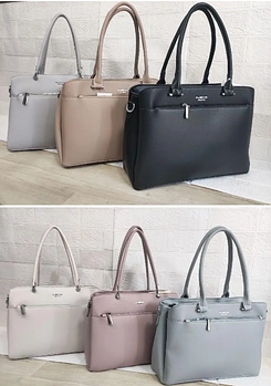 Сумочка жіноча ділова 34*24 см на блискавці з кишенею зі штучної шкіри у різних кольорах Fuerya