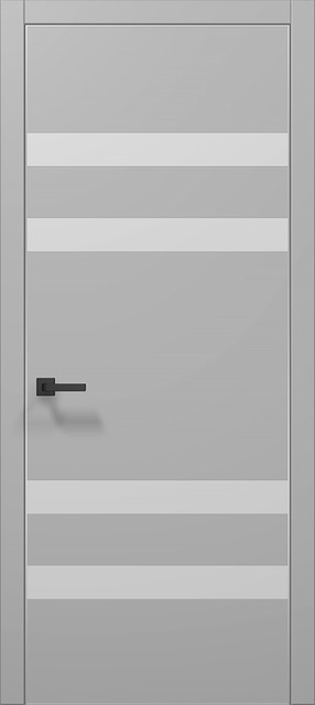 Двері міжкімнатні Папа Карло Plato PL-28 Сірий матовий ПВХ (глухі-щитові), фото 1