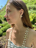 Підвіска та сережки з логотипом і перлами