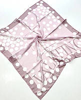 Брендова шифонова хустка Valentino Валентино в горошок. Молодіжна літня хустка з ручною підшивкою Рожевий