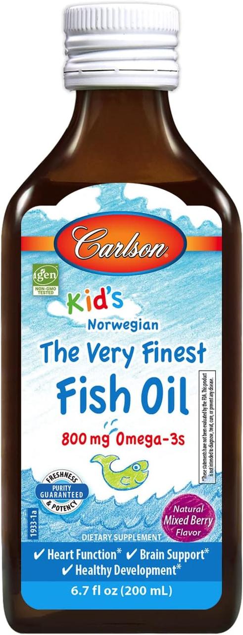 Carlson Kid's The Very Finest Fish Oil / Риб'ячий жир для дітей із ягідним смаком 200 мл