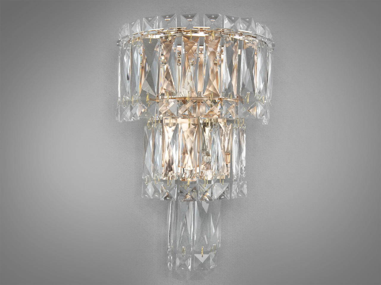 Вишукане класичне бра з кришталю для залу, колір золото, на 2 лампи 310BG-LS