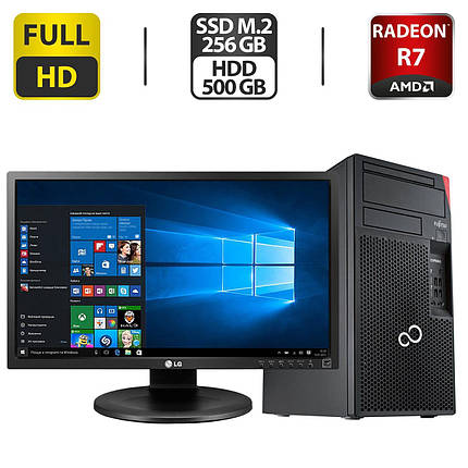 ПК+Монітор Fujitsu Esprimo P757 MT/ i3-7100/ 16GB RAM/ 256GB SSD+500GB HDD/ Radeon R7 250 2GB+LG 24MB35PM-B 24" 1920x1080, фото 1
