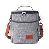 Термосумка, сумка холодильник для пікніка Picnic 10л, cіра, фото 6