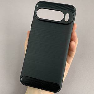 Чохол для Google Pixel 9 Pro чохол бампер карбон на телефон гугл піксел 9 про чорний pls