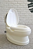 Дитячий горщик унітаз Pilsan спинка знімний горщик тримач для паперу звуки води підсвічування, фото 3