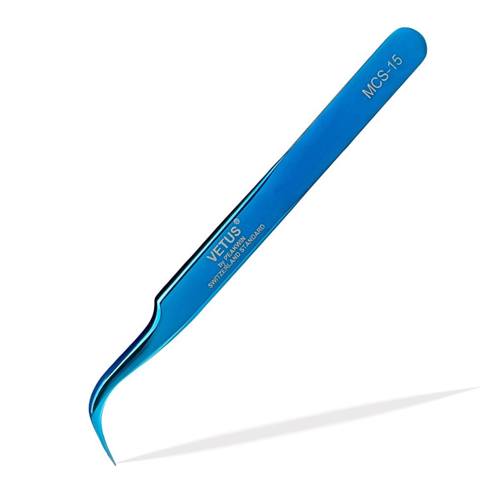 Пінцет для вій Vetus MCS-15 Синій
