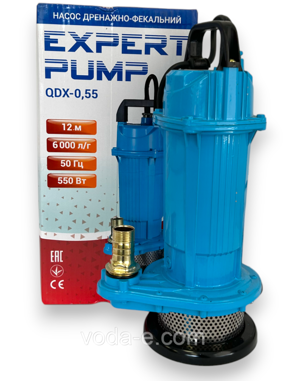 Насос дренажний QDX 0.55 h=12м, Q-6 м³/час EXPERT PUMP для брудної води, відкачування септиків