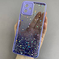 Чохол для Motorola Moto G54 прозорий чохол з блискітками на телефон моторола мото г54 бузковий d8e