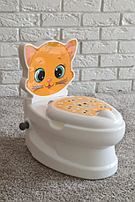 Дитячий горщик унітаз Pilsan спинка знімний горщик тримач для паперу звуки води підсвічування, фото 5