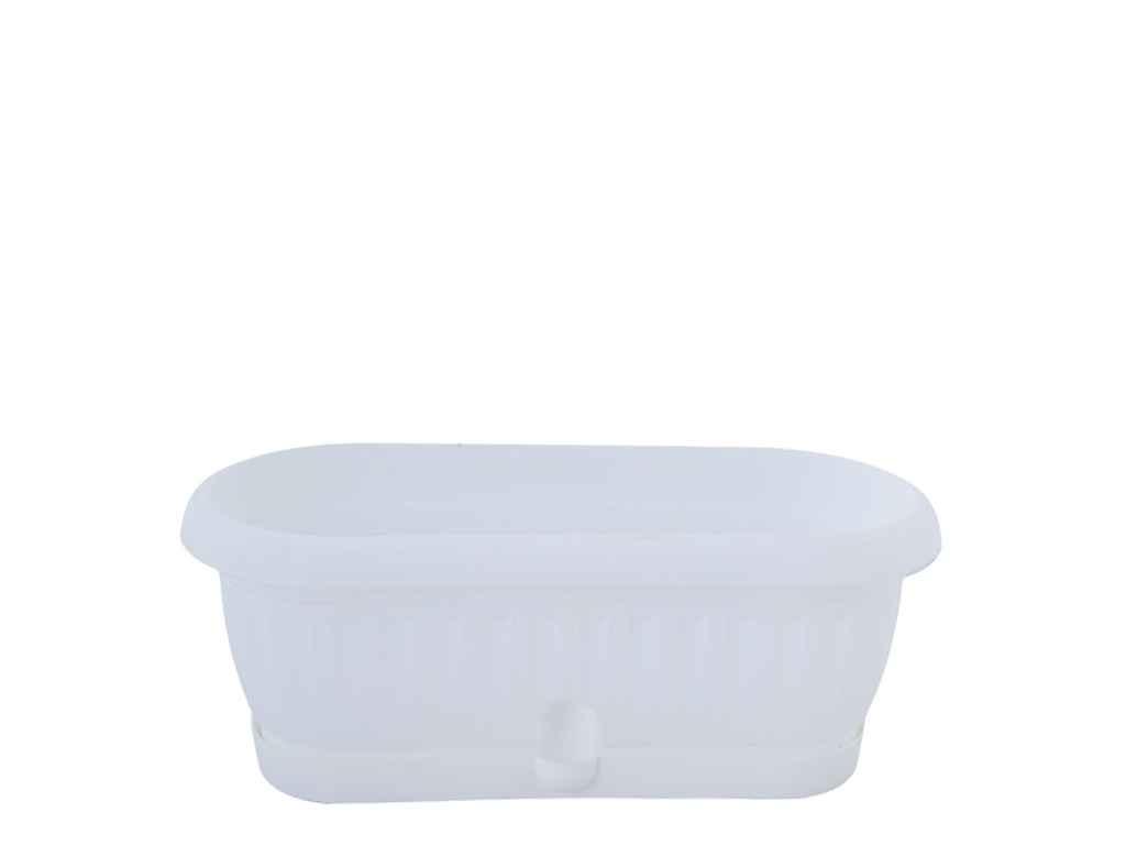 Вазон для квітів 1,2л Терра з підст. кактус. 26,5см Білий ТМ АЛЕАНА FG