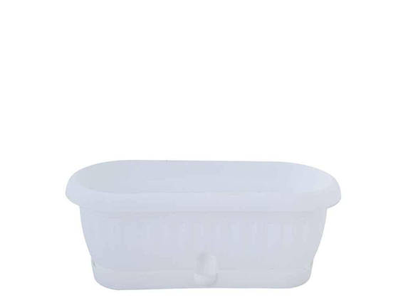 Вазон для квітів 1,2л Терра з підст. кактус. 26,5см Білий ТМ АЛЕАНА FG, фото 1