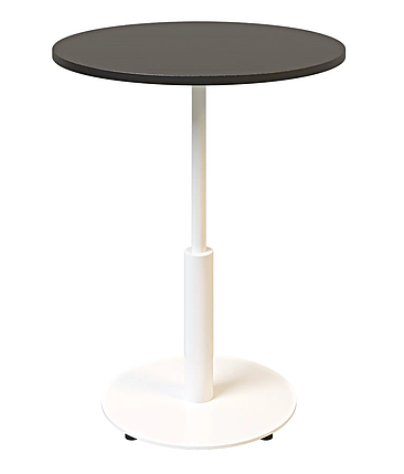 Стіл Ibiza R light d-60 білий метал / чорне ДСП (текстура) TM Lovko, фото 1