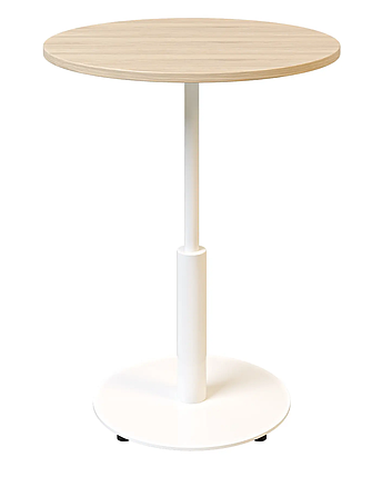 Стіл Ibiza R light d-60 білий метал / дуб ДСП (текстура) TM Lovko, фото 1