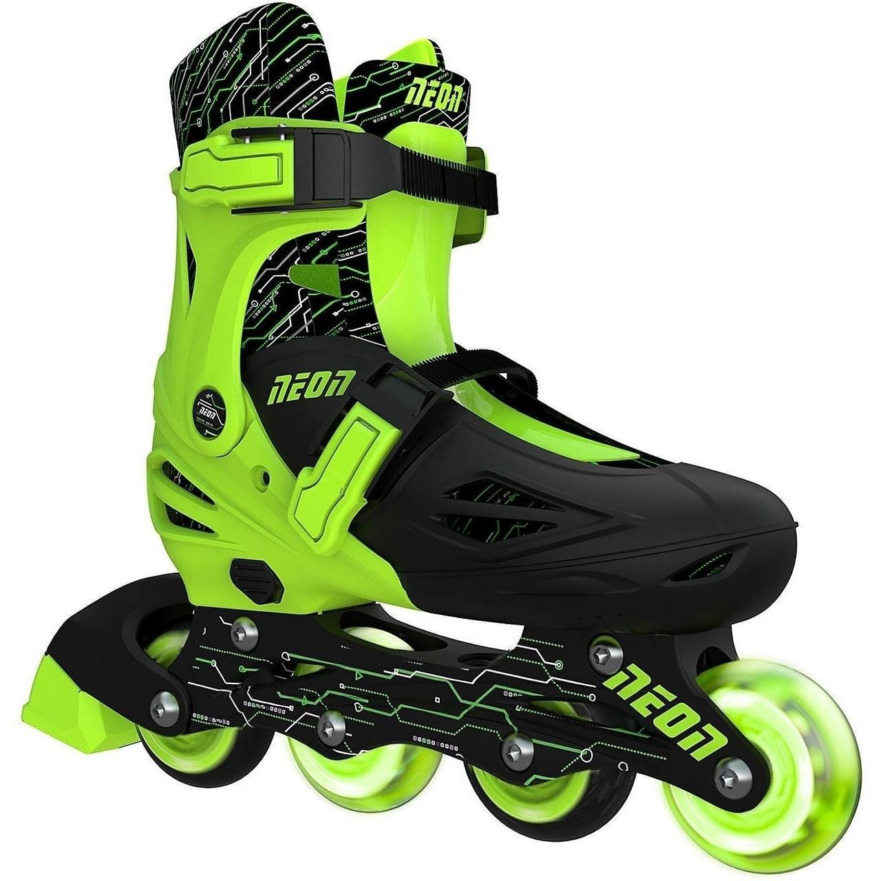 Роликові ковзани Neon Inline Skates Зелений розмір 34-37, фото 1