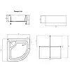 Душовий піддон 90*90*41 см напівкруглий з панеллю і ніжками Lidz KAPIELKA (Польща), фото 9