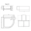 Душовий піддон 80*80*26 см напівкруглий з панеллю і ніжками Lidz KAPIELKA (Польща), фото 10