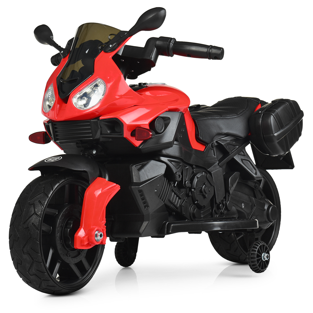 Дитячий електромотоцикл на акумуляторі з музикою та сигналом Bambi M 4080EL-3 Червоний.