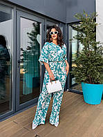 Жіночий стильний комбінезон з брюками батал новинка 2024