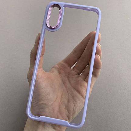 Чохол для Xiaomi Redmi 9A прозорий з бортиком для камери чохол на сяомі редмі 9а бузковий k6h, фото 1