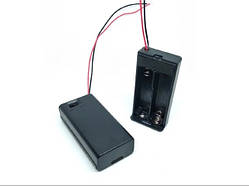 Блок для батареек 2ААА,с крышкой, с проволами и выключателем, 63*26*16мм