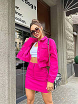 Костюм джинсовий куртка та спідниця на стрейч джинс, фото 5