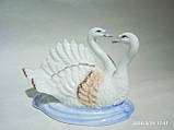 Статуетка декоративна лебеді пара свадьба Фігурка фарфорова два лебеді Декоративна фарфорова фігурка лебеді, фото 4