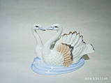 Статуетка декоративна лебеді пара свадьба Фігурка фарфорова два лебеді Декоративна фарфорова фігурка лебеді, фото 5