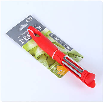 Овочечистка‑шатківниця 3 в 1 з нержавіючої сталі, довжина 20 см, леза 5 см, універсальний ніж для нарізки та чищення овочів