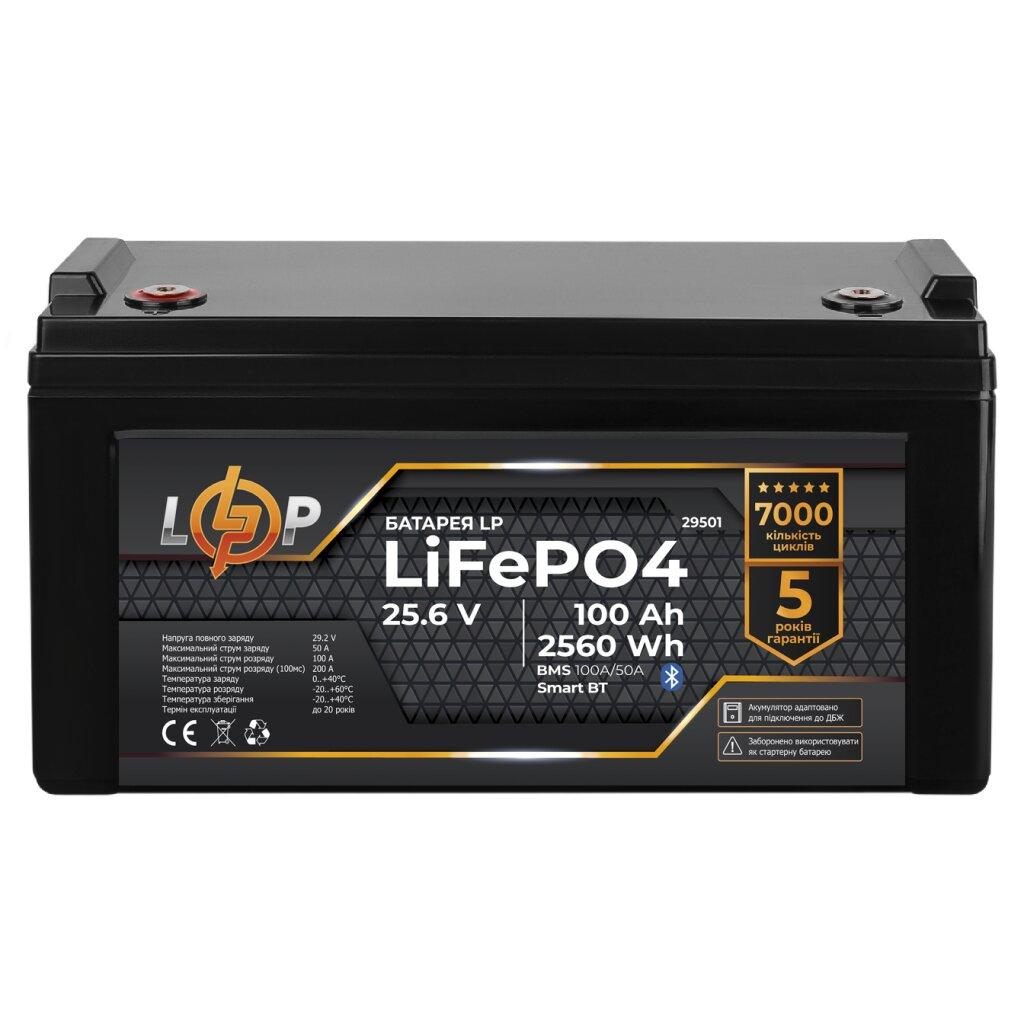 Акумулятор LP LiFePO4 12,8V - 160 Ah (2048Wh) (BMS 200A/100А) пластик LCD Smart BT