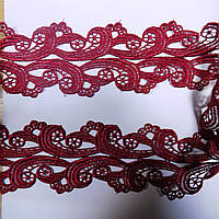 Мереживо кружево макраме на метраж бордове світле 6 см