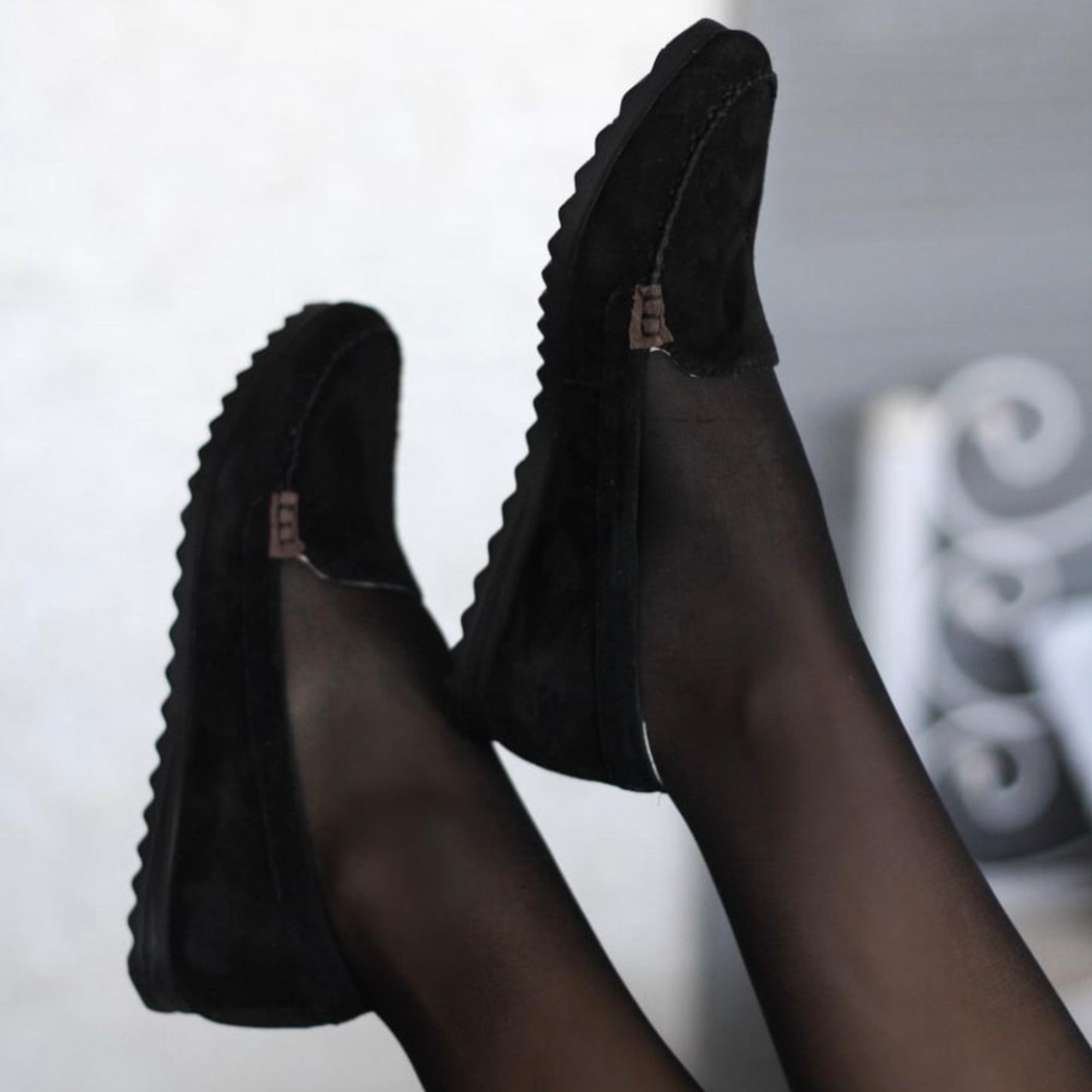 Замшеві мокасини жіночі чорного кольору “Style Shoes”