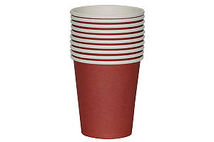 Стаканчики одноразові картонні ООПТ 10шт червоні (10)