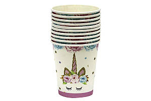 Стаканчики одноразові картонні ООПТ 10шт Однороги