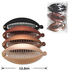 Шпильки банан гуртом 12 см каучук 12 шт./пач. КОРИЧНЕВІ