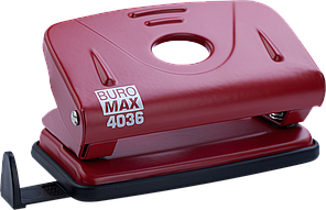 Дирокол для паперу, канцелярський дирокол (10 аркушів, металевий, червоний) Buromax BM.4036-05