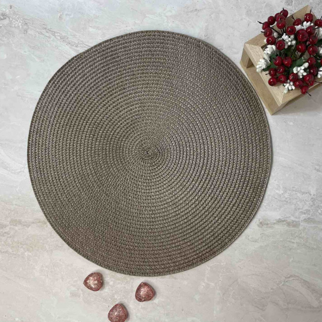 Плетений плейсмат Helios Грей для сервірування 38 см (7114), фото 1