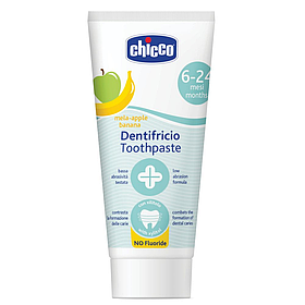 Зубна паста без фтору Chicco 6-24 міс, яблуко-банан