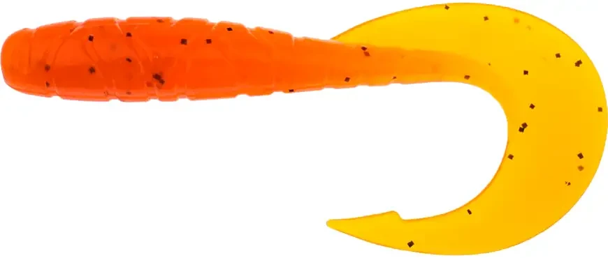 Силікон FishUP Mighty Grub 3.5 " # 049-Orange Pumpkin / Black (7шт / уп)