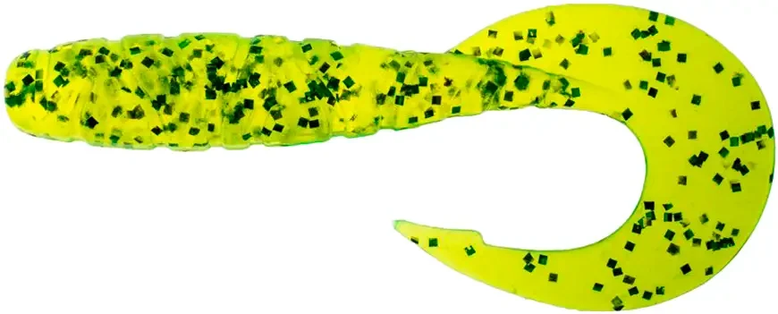 Силікон FishUP Mighty Grub 4.5 " # 026-Flo Chartreuse / Green (4шт / уп)