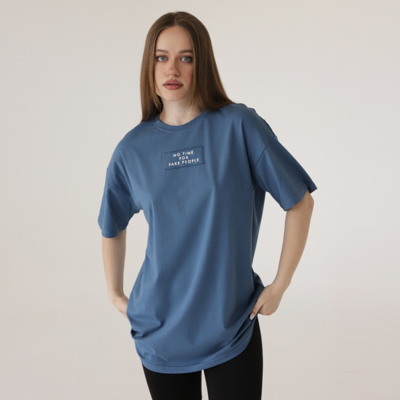 Футболка жіноча оверсайз FTW-24-3 GBI Синій розмір XS/S (14066)