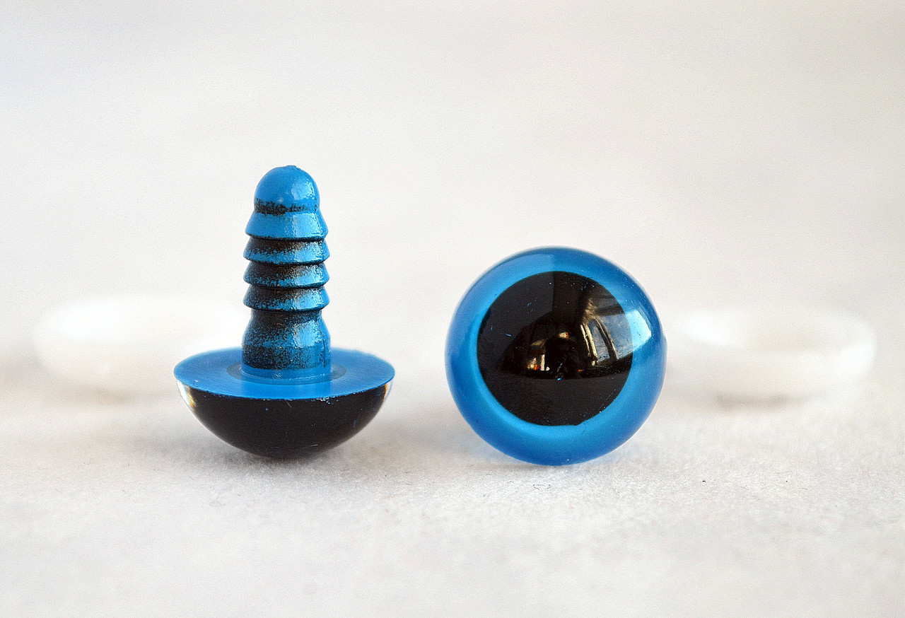 Очі для іграшок гвинтові, d-14 мм, сині, пара, фото 1
