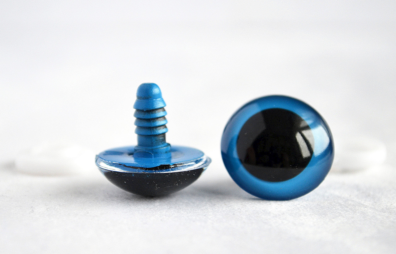 Очі для іграшок гвинтові, d-20 мм, сині, пара, фото 1