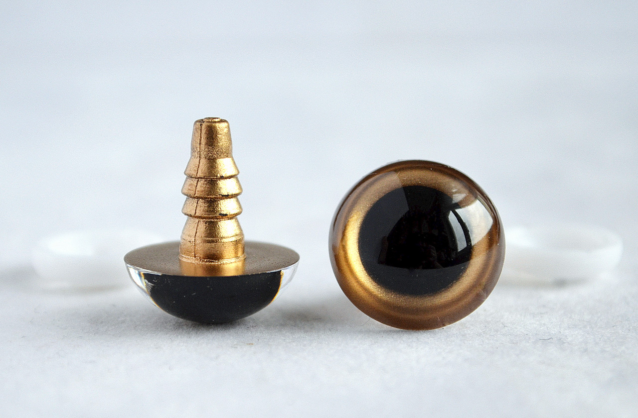 Очі для іграшок гвинтові, d-18 мм, золоті, пара, фото 1