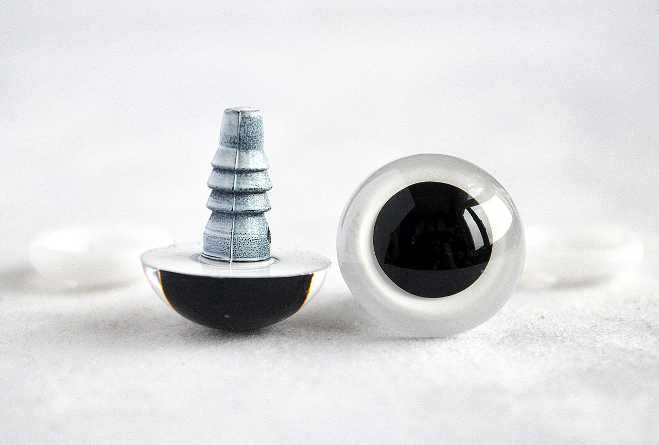 Очі для іграшок гвинтові, d-18 мм, білі, пара, фото 1