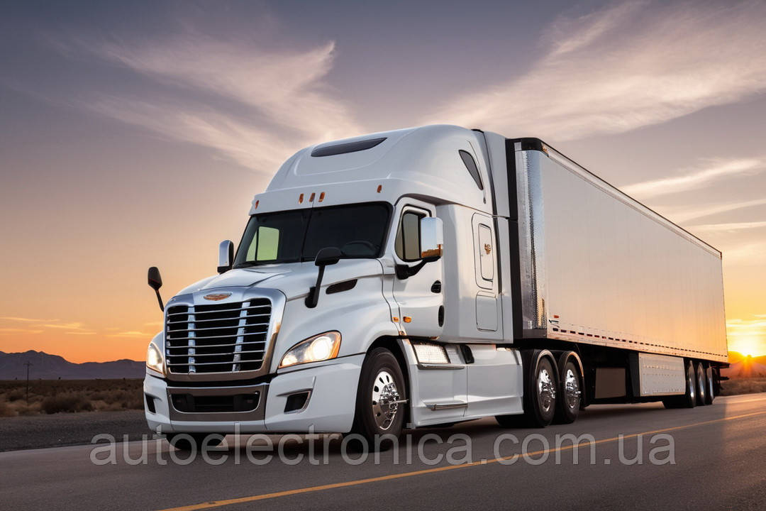 Картина на полотні "White Freightliner Cascadia Semi-Trailer Truck" | STT.3.1