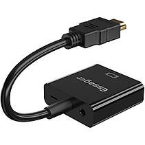 Адаптер ESSAGER Phantom HD Convertor (HDMI to VGA + Micro Power Cable + DC3.5 Audio Cable) Black, фото 5
