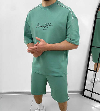 Костюм літній чоловічий (шорти/футболка),двунитка M(48-50) L(52-54) (5) beg1364-1700, фото 1