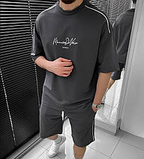 Костюм літній чоловічий (шорти/футболка),двунитка M(48-50) L(52-54) (5) beg1364-1700, фото 3