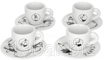 Набір чашок з блюдцями Bialetti Tazzine Moka Carosello Y0TZ033, фото 1